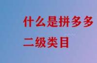 什么是拼多多二級(jí)類目？
