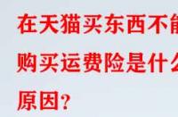 在天貓買東西不能購(gòu)買運(yùn)費(fèi)險(xiǎn)是什么原因？