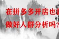 在拼多多開(kāi)店也需做好人群分析嗎？
