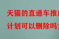 天貓的直通車推廣計劃可以刪除嗎？