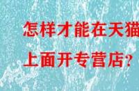 怎樣才能在天貓上面開專營店？