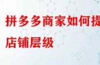 拼多多商家如何提升店鋪層級？