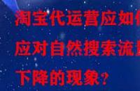 淘寶代運(yùn)營(yíng)應(yīng)如何應(yīng)對(duì)自然搜索流量下降的現(xiàn)象？
