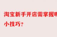 淘寶新手開店需掌握哪些小技巧？
