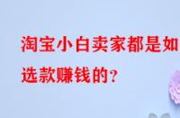 淘寶小白賣家都是如何選款賺錢的？