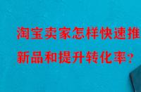 淘寶賣家怎樣快速推廣新品和提升轉(zhuǎn)化率？
