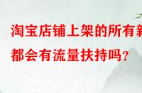 淘寶店鋪上架的所有新品都會有流量扶持嗎？