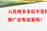 入住拼多多后不花錢推廣會有流量嗎？