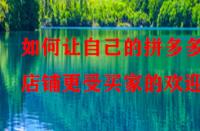 如何讓自己的拼多多店鋪更受買家的歡迎？